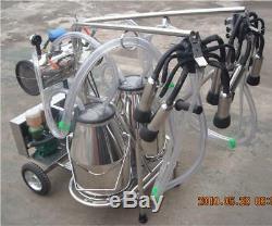 4mul8 Oil-Free Electric Vacuum Pump Milking Machine Cows Double Tank + Extras