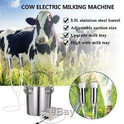 5.5L Cow Electric Milking Machine Stainles Steel Breast Vacuum Pump Suction Milk