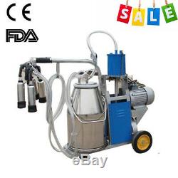 550w Electric Milking Machine Milker Vacuum For Cows 25L Bucket Stainless Steel