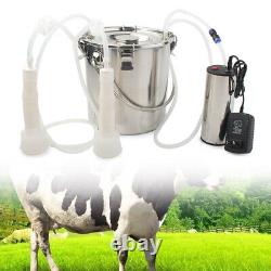5L 24W Portable Electric Milking Machine Vacuum Impulse Pump Fit Cow Goat Milker