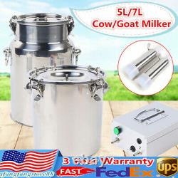 5L/7L Electric Cow Goat/Sheep Milking Machine Vacuum Impulse Pump Farm Milker US