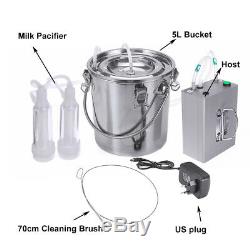 5L Automatically Stop Vacuum impulse CowithGoat Milking Machine Electric Milker