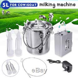 5L Automatically Stop Vacuum impulse CowithGoat Milking Machine Electric Milker
