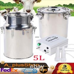 5L Dual Head Electric Sheep Goat Cow Milking Machine Vacuum Impulse Pump Milker