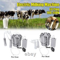 5L Dual Head Farm Milking Machine Cow Goat Sheep Milker Vacuum Pump Barrels