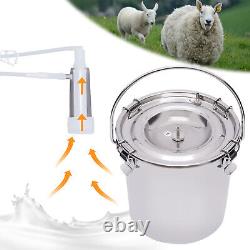 5L Dual Head Sheep Goat Cow Milking Machine Vacuum Impulse 304 Steel Pump Milker