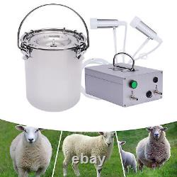 5L Dual Head Sheep Goat Cow Milking Machine Vacuum Impulse 304 Steel Pump Milker