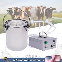 5L Dual Head Sheep Goat Cow Milking Machine Vacuum Impulse 304 steel Pump Milker