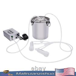 5L Dual Head Sheep Goat Cow Milking Machine Vacuum Impulse 304 steel Pump Milker