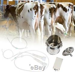 5L Dual Heads Electric Milking Machine Stainless Steel Vacuum Pump Cow Milker