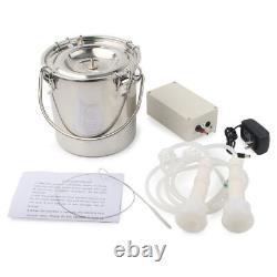 5L Dual Heads Electric Milking Machine Stainless Vacuum Pump Cow Goat Milker