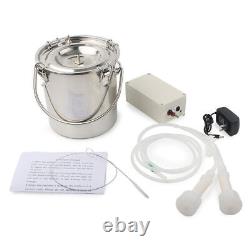 5L Dual Heads Electric Milking Machine Stainless Vacuum Pump Cow Goat Milker