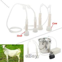 5L Dual Heads Electric Milking Machine Steel Vacuum Pump For Cow Goat Milker