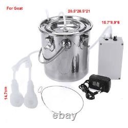 5L Dual Heads Electric Milking Machine Vacuum Impulse Pump CowithGoat Milke U