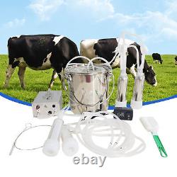 5L DualHead Sheep Goat Cow Milking Machine Vacuum Impulse 304 Steel Pump Milker