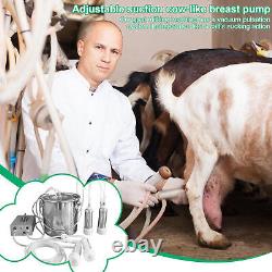 5L DualHead Sheep Goat Cow Milking Machine Vacuum Impulse 304 Steel Pump Milker