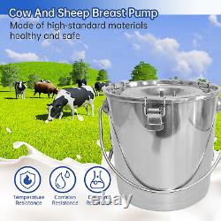 5L DualHead Sheep Goat Cow Milking Machine Vacuum Impulse 304 Steel Pump Milker