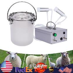 5L Electric Dual Head Pulsation Milking Equipment Sheep Goat Cow Milking Machine