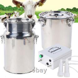 5L Electric Milker Vacuum Impulse Pump Milking Machine For Goats Cows WithBucket