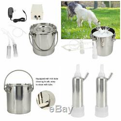 5L Electric Milking Machine Cow Cattle Milker Portable Vacuum Pump Bucket