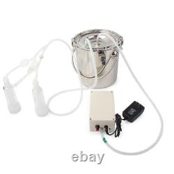 5L Electric Milking Machine Vacuum Impulse Pump Cow Milker Stainless Steel