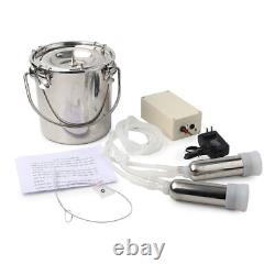 5L Electric Milking Machine Vacuum Impulse Pump Cow Milker Stainless Steel