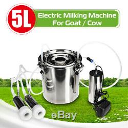 5L Electric Milking Machine Vacuum Impulse Pump Stainless Steel CowithGoat Milker