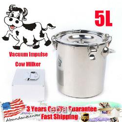 5L Electric Milking Pulsator Vacuum Pump Air Cow Milking Machine Cow Milker 110V