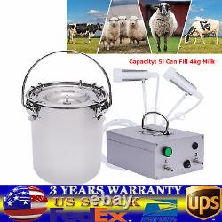 5L Electric Sheep Goat Milking Machine 110v Bucket Vacuum Impulse Pump Milker