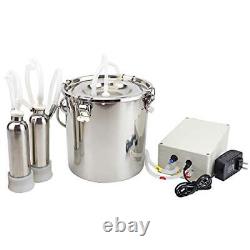 5L Milking Machine Kit for Cow Goat Sheep Portable Stainless Steel Bucket Suc