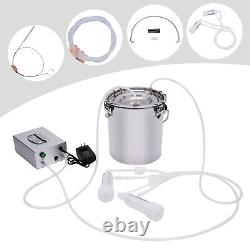 5L Portable Electric Dual Head Sheep Goat Milking Machine Cow Milker Vacuum Pump