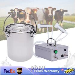 5L Portable Electric Dual Head Sheep Goat Milking Machine Cow Milker Vacuum Pump