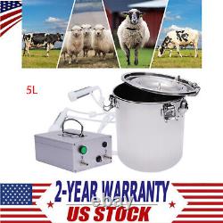 5L Portable Electric Dual Head Sheep Goat Milking Machine Cow Milker Vacuum Pump