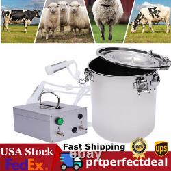 5L Portable Electric Dual Head Sheep Goat Milking Machine Cow Milker Vacuum Pump