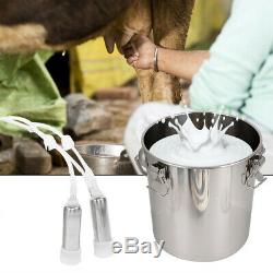 5L Portable Electric Milking Machine Stainless Steel Milk Drum Cow Milker