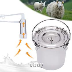 5L Stainless Dual Head Sheep Goat Cow Milking Machine Vacuum Impulse Pump Milker
