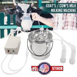 6L Farm Electric Portable Milking Machine Cow Goat Sheep Milker Vacuum Pump Tool