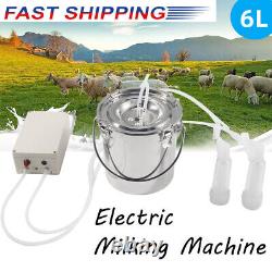 6L Farm Electric Portable Milking Machine CowithGoat/Sheep Milker Vacuum Pump Tool