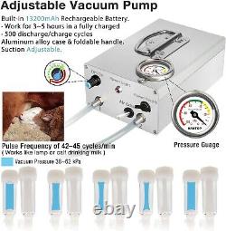 6L Goat Milking Machine, Rechargeable Pulsation Speed Adjustable Vacuum Pump