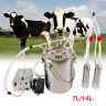7/14l Electric Milking Machine Vacuum Pulsation Milker Stainless Barrel Cow Goat