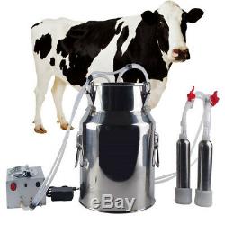 7/14L Electric Milking Machine Vacuum Pulsation Milker Stainless Barrel Cow Goat