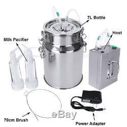 7L Automatically Stop Vacuum impulse CowithGoat Milking Machine Electric Milker