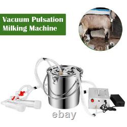 7L Automic Milker Milking Machine Electric Dual Head Goat Sheep Cow Vacuum Pump