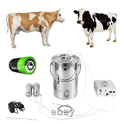 7L Cow Electric Milking Machine, Automatic Rechargeable Battery Powered Pulsatio