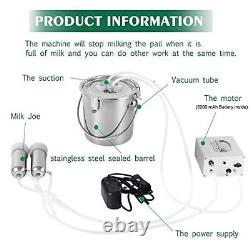 7L Cow Electric Milking Machine Automatic Rechargeable Battery Powered Pulsatio