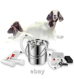 7L Dual Head Electric Sheep Goat/Cow Milking Machine Vacuum Pump Stainless