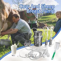 7L DualHead Sheep Goat Cow Milking Machine Vacuum Impulse 304 Steel Pump Milker