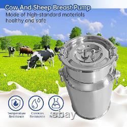 7L DualHead Sheep Goat Cow Milking Machine Vacuum Impulse 304 Steel Pump Milker