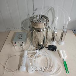 7L DualHead Sheep Goat Cow Milking Machine Vacuum Impulse 304 Steel Pump Milker