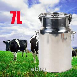 7L Electric Cow Milking Machine Vacuum Impulse Pump Stainless Steel 110V